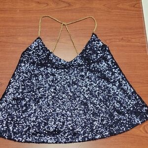 Shimmering Navy Crop Top